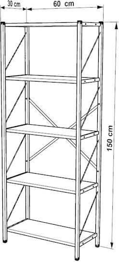 Βιβλιοθήκη Καφέ 150x60x150εκ. STE-016140-P16140