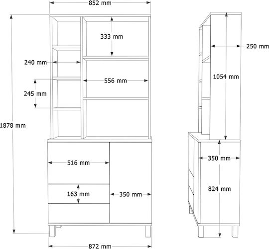 Βιβλιοθήκη Μπεζ 87x25x187εκ. STE-015945-P15945 Βιβλιοθήκη Μπεζ 87x25x187εκ. STE-015945-P15945