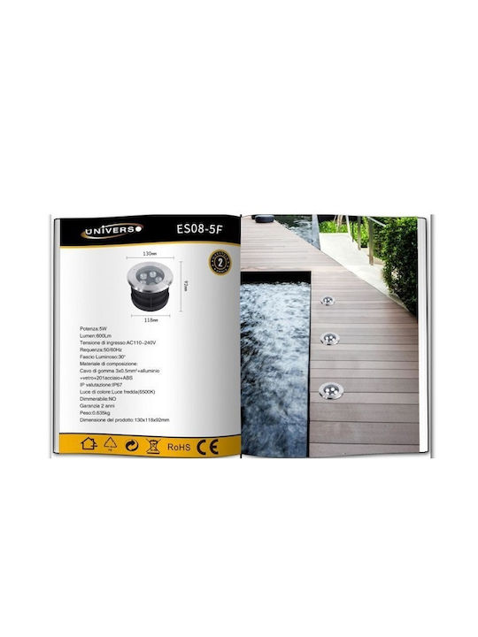 Universo Illuminazione Σποτ Δαπέδου LED 5W 13x13x9.2cm Universo Illuminazione Σποτ Δαπέδου LED 5W 13x13x9.2cm