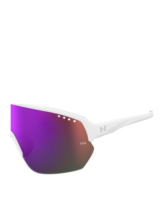 Under Armour Ochelari De Soare Pentru Bărbați Cu Culoare Albă A Skelețului Și Culoare Multicoloră A Lentilei
