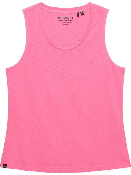 Scoop Neck Γυναικεία Μπλούζα Αμάνικη Fluo Pink