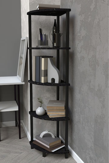 Ecke Bücherregal Schwarz 35x35x145cm