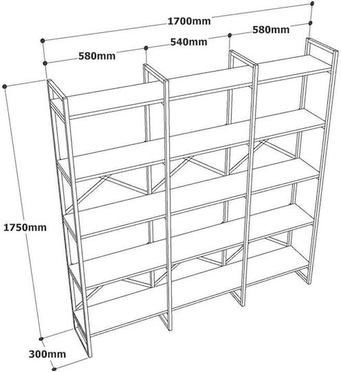 Βιβλιοθήκη 170x30x175εκ. Βιβλιοθήκη 170x30x175εκ.