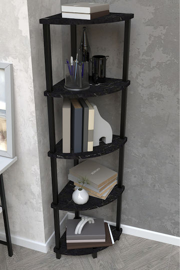 Corner Black Bookcase 35x35x145cm