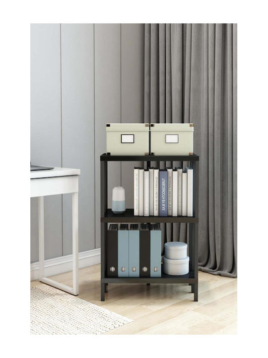 Βιβλιοθήκη Μαύρο 55x30x88.5εκ.