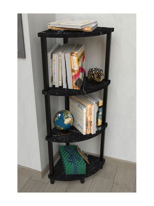 Corner Black Bookcase 35x35x110cm