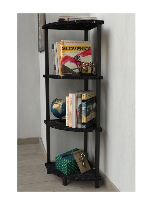 Corner Black Bookcase 35x35x110cm