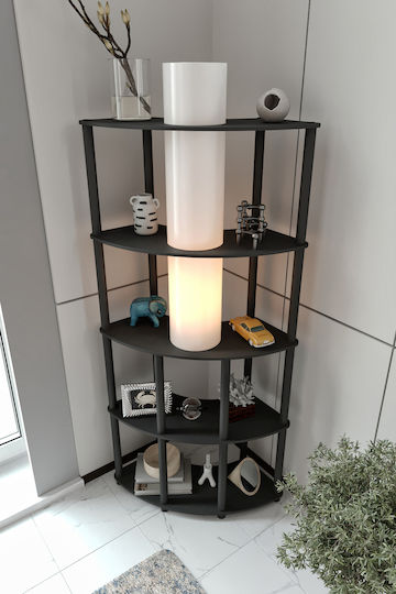 Corner Gray Bookcase 68x24x155cm