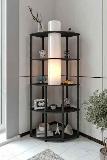 Corner Gray Bookcase 68x24x155cm