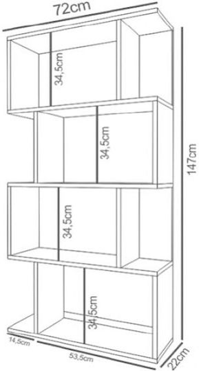 Bücherregal Weiß 147x22x72cm Bücherregal Weiß 147x22x72cm