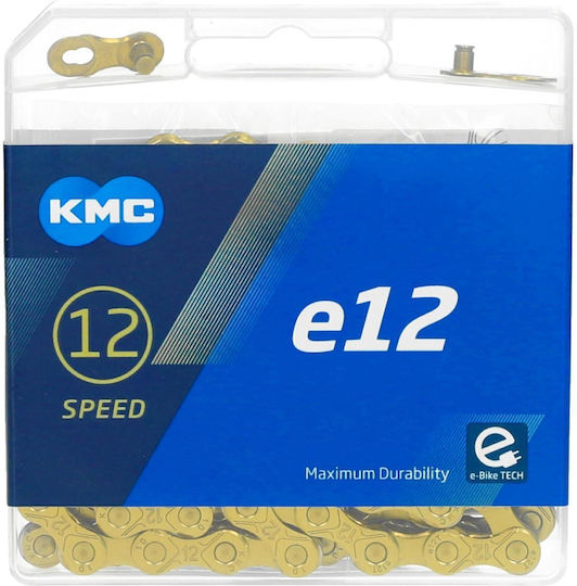 KMC Chain Αλυσίδα Ποδηλάτου 12 Ταχυτήτων 130L Χρυσή