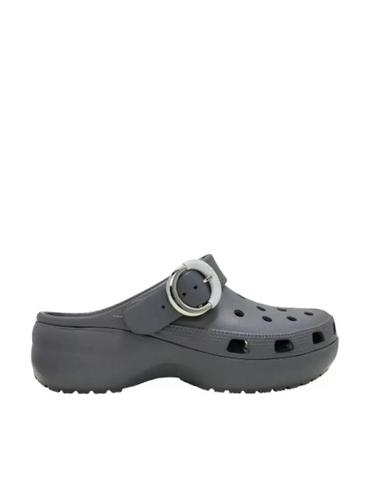 Crocs Classic Platform Γυναικεία Σαμπό Γκρι