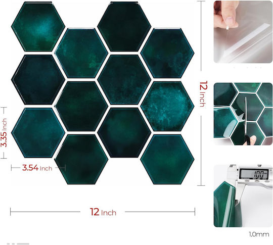 Autocolante Plăci 3d Verzi 30x30 Cm Livelynine Impermeabile 32 Bucăți