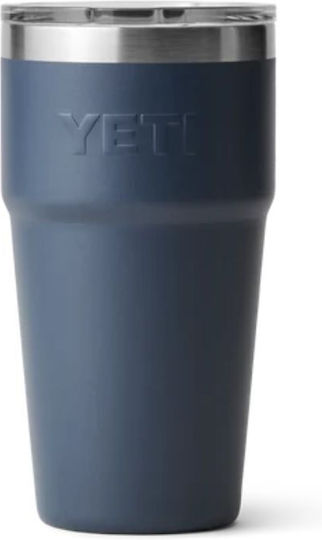 Yeti Rambler Stackable Cup Ποτήρι Θερμός Ανοξείδωτο BPA Free 591ml Navy