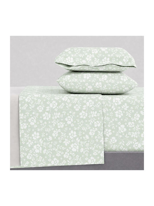 Astron Italy Emily Bed Sheets Set for Single Bed 175x260cm Olive 3 Pieces