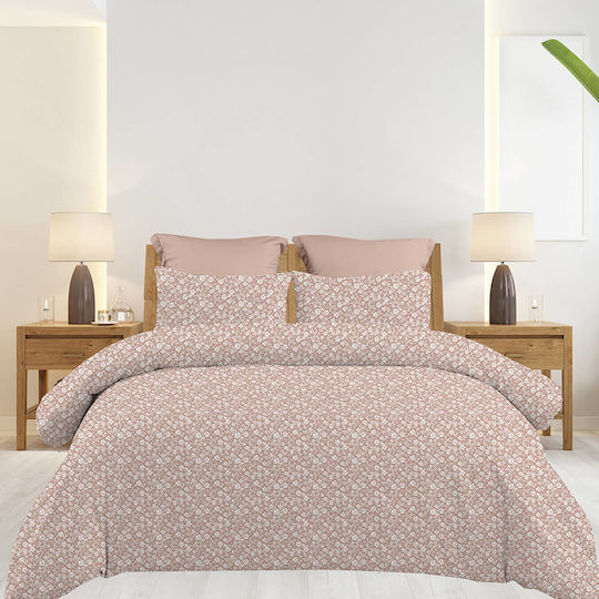 Astron Italy Emily Bettlaken Set mit 2 Kopfkissenbezügen für Einzelbett 175x260cm Chocolat (3 Stück)