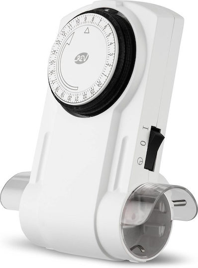REV Mecanical Timer 2-fold Μηχανικός Χρονοδιακόπτης Πρίζας Ημερήσιος