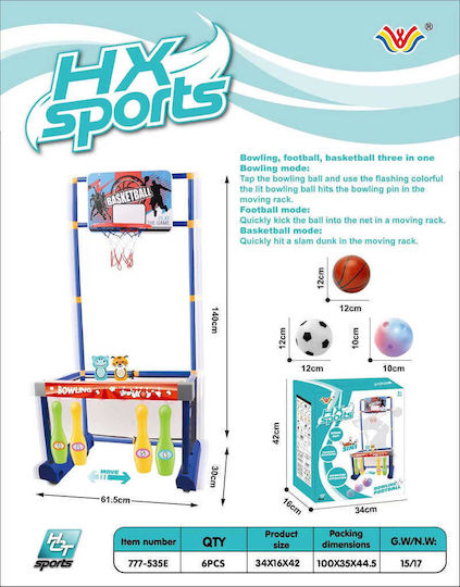 Sports Toy 3 In 1 Bowling Football Basketball 777-535e 232358 Tradesor