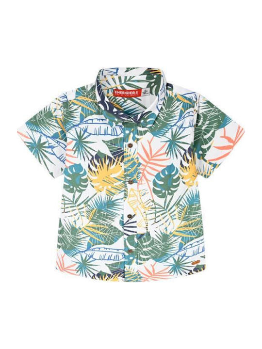 Kids Floral Short-sleeved Shirt Green