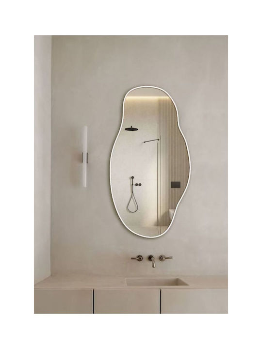 SteweHome Oglindă de Perete Asimetrică cu Ramă Aurie 75x40cm