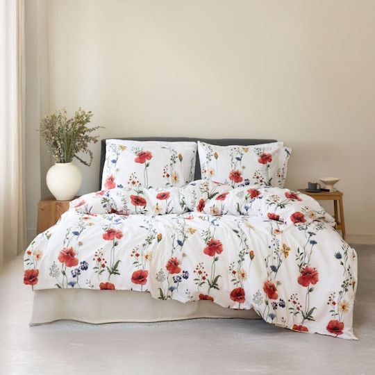 Majoli Bahar Set Huse Pentru Pilote Dublu 200x220cm Roșii