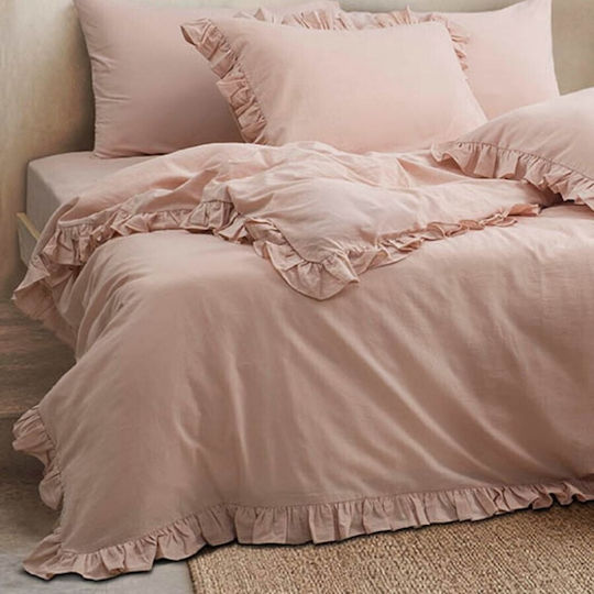 Majoli Bahar Set Huse Pentru Pilote Simplu 160x220cm Roz Pudrat