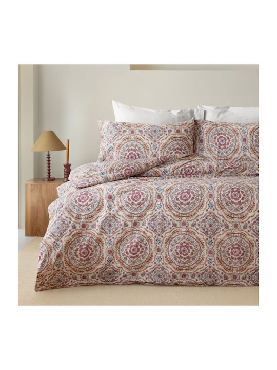 Majoli Bahar Set Huse Pentru Pilote 100% Bumbac 200x220cm Dublu Cu 2 Fețe De Pernă & 1 Cearceaf Bahar