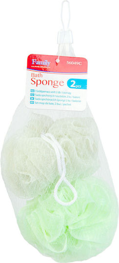 Bathroom Sponge Set 2 Pieces Nylon Shower Sponge Efficient Foam Hanger