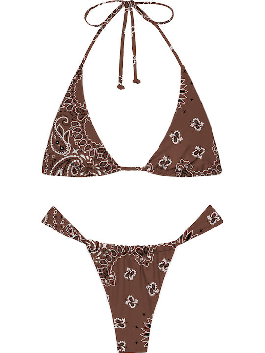 Set Bikini Τριγωνάκι & Brazil Καφέ
