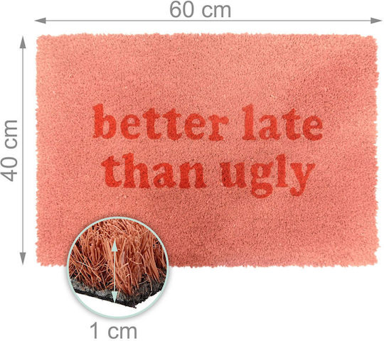 Relaxdays Doormat Made of Coconut Tree Pink 40x60cm