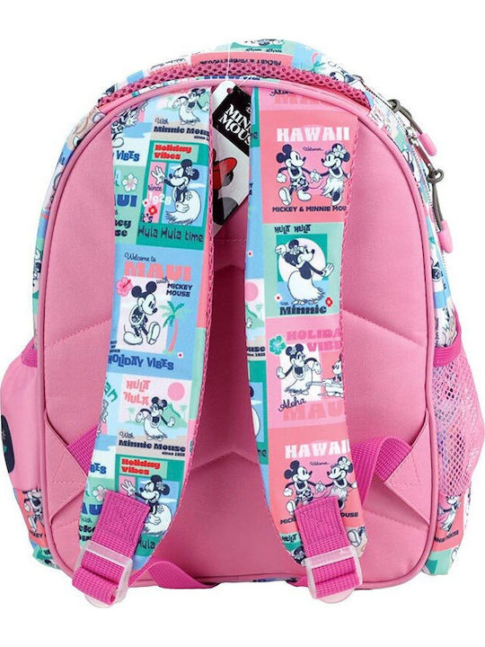 Gim Minnie School Backpack Kindergarten Pink with Water Bottle Holder 12 Litres
