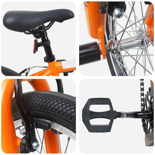 vidaXL Bicicletă Copii BMX Portocalie 20"