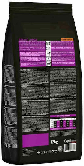 Optimanova 12kg Dry Dog Food With Low Grains for Adult Large Breed Dogs With Chicken and Rice
