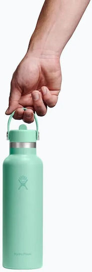 Hydro Flask Standard Flex Stainless Steel Thermos Bottle 621ml Mermaid Green with Straw