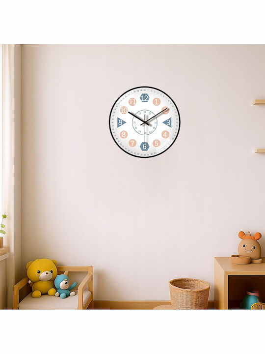 Kids Wall Clock Plastic 25cm