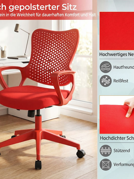Costway Exekutive Bürostuhl mit Neigen und Einstellbaren Armen Rote