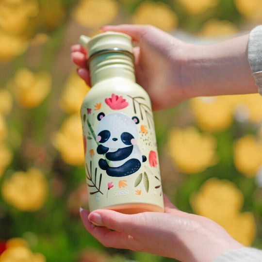 Sassi Junior Детска Бутилка За Вода Неръждаема Стомана Със Сламка Non Spill Тюркоазен 500ml