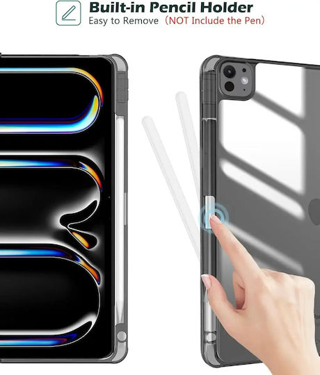 Husă Trifold Magnetică iPad Pro 11 Inch M5 2025 M4 2024 Smart Cover Suport Stilou