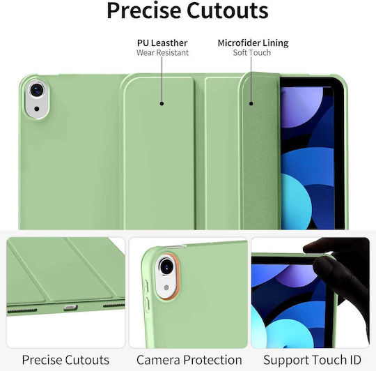 Husă Ipad Air 11 Inch M4 M3 M2 2026-2024 Auto Wake Sleep Ultra Slim Stand Soft Tpu – Verde Menta