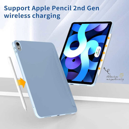 Husă Ipad Air 11 Inch M4 M3 M2 2026-2024 Auto Wake Sleep Ultra Slim Stand TPU Moale – Albastru Gheață