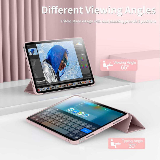 Husă Ipad Air 11 Inch M4 M3 M2 2026-2024 Auto Wake Sleep Ultra Slim Stand Soft Tpu – Roz