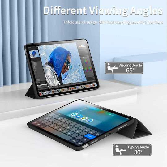 Husă Ipad Air 11 Inch M4 M3 M2 2026-2024 Auto Wake Sleep Ultra Slim Stand Soft Tpu – Negru