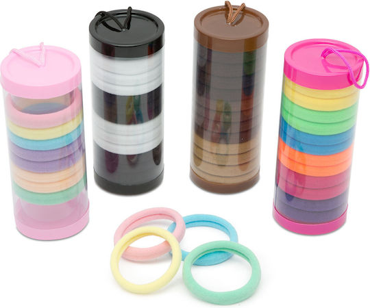 Set 12 Colored Hair Elastics 35 Mm Flexible 4 Mm Thick Multicolor