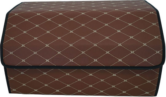 Cutie de Depozitare Auto Alista Home Premium Organizator Portbagaj Multifuncțional Geantă Realizată din Piele Ecologică 2 Compartimente de Depozitare Pliabilă Rezistentă la Uzură Maro Închis 55 X 30 X 30cm