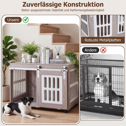 Costway Dog House Metallic with Door Gray 62.5x56x80cm