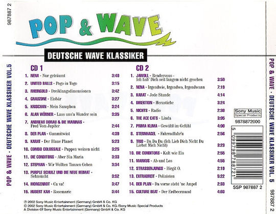 - Pop & Wave - Deutsche Wave Klassiker Vol. 5 CD Μουσικής