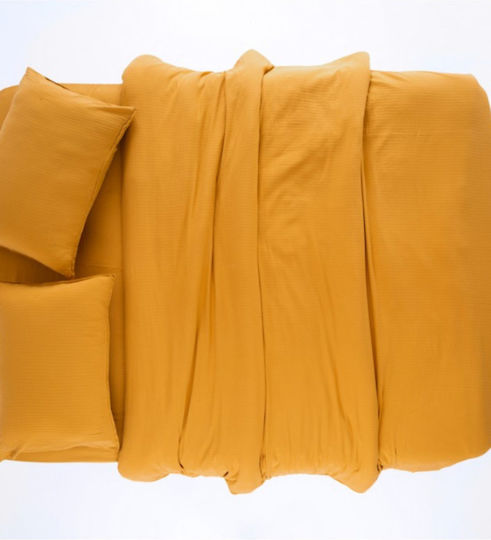 SteweHome Duvet Cover Set 220x200cm Double With 2 Pillowcases Yellow