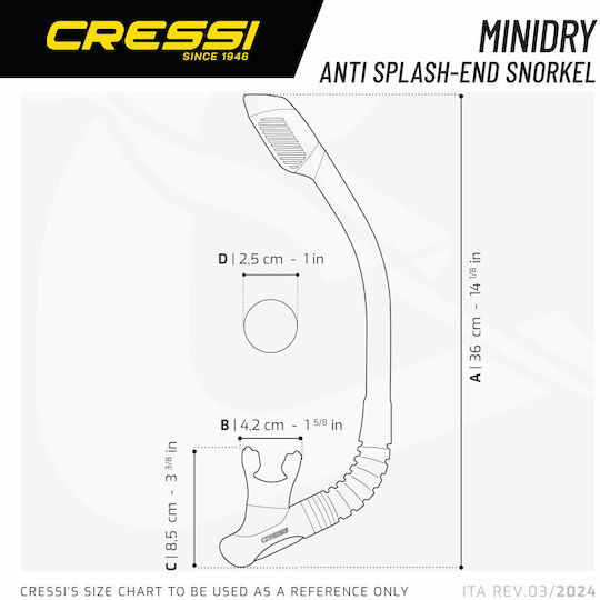 Cressi Шнорхел За Деца Mini Dry Прозрачен Сребрист