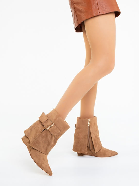 Ghete Dama Ankle Boots cu Platformă Kaki