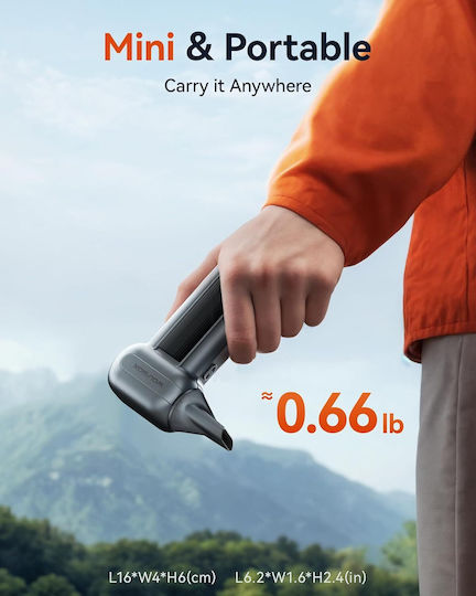 Wolfbox Mf100 Suflantă de Mână Electrică 3 Trepte de Viteză 5 Capete de Duze Incluse 150000 Rotații pe Minută la Putere Maximă Potrivită pentru Curățarea Tastaturilor Mașinilor Acasă Exterior